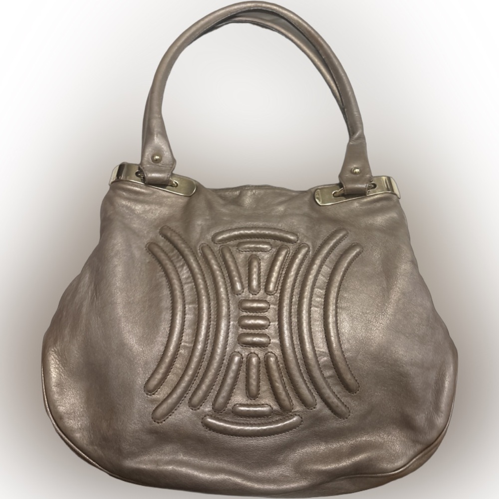 CELINE LEATHER COA Metallic Handbag